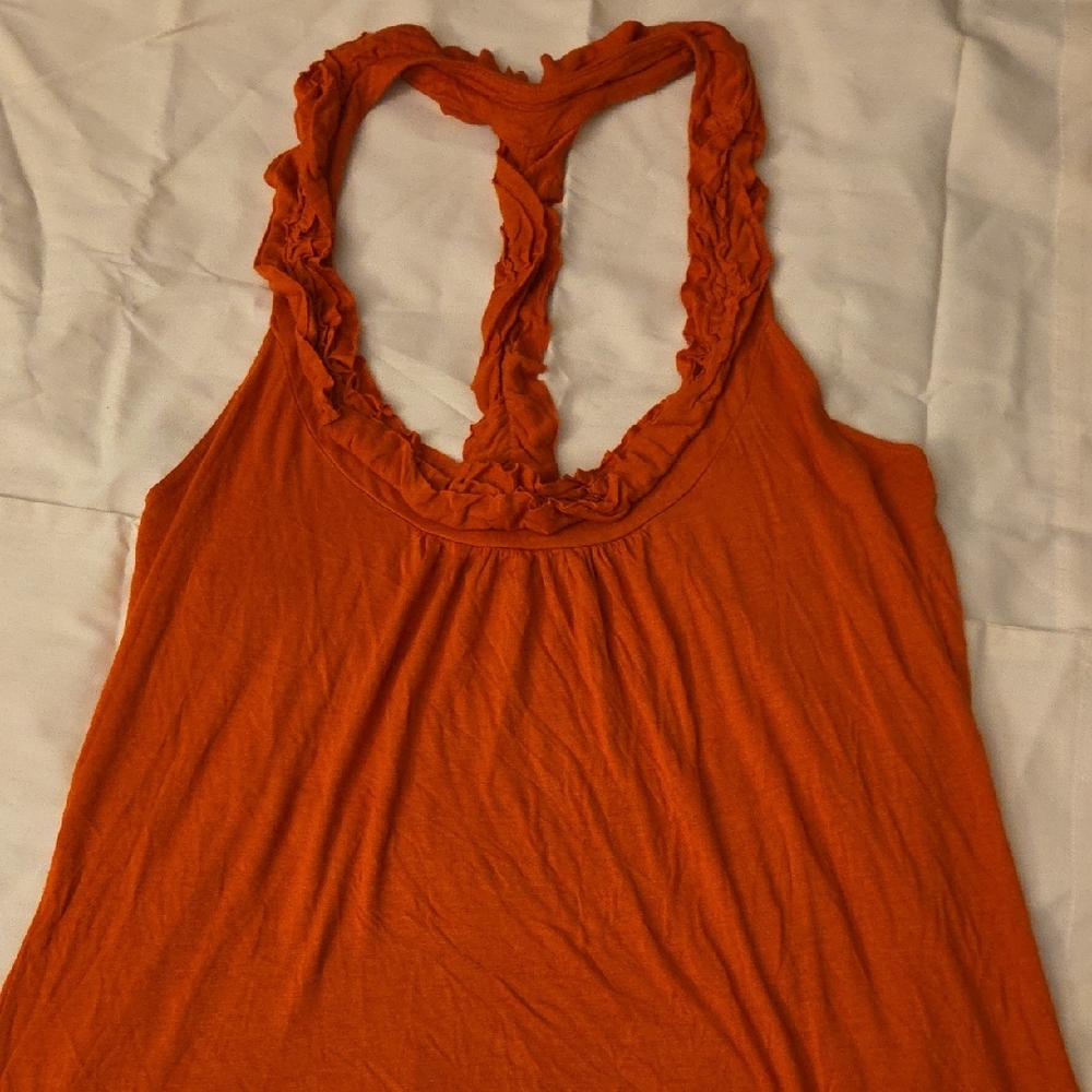 Pink Rose Vibrant Orange Tank Top